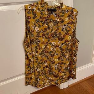 Cute Mustard and Floral Tank Top